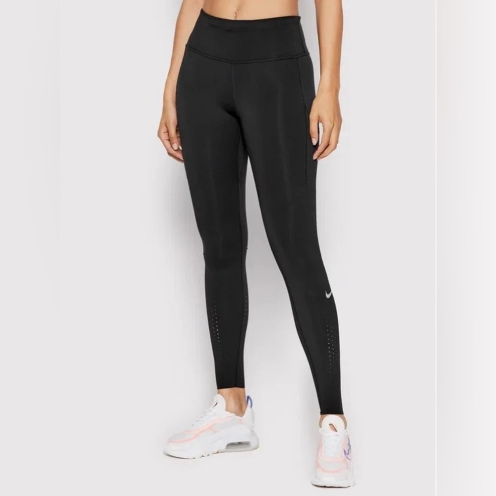 Nike Epic Lux Perforated Bottom Black Leggings